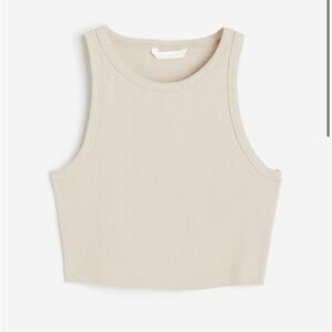 NWT H&M Light Beige Crop Tank Top